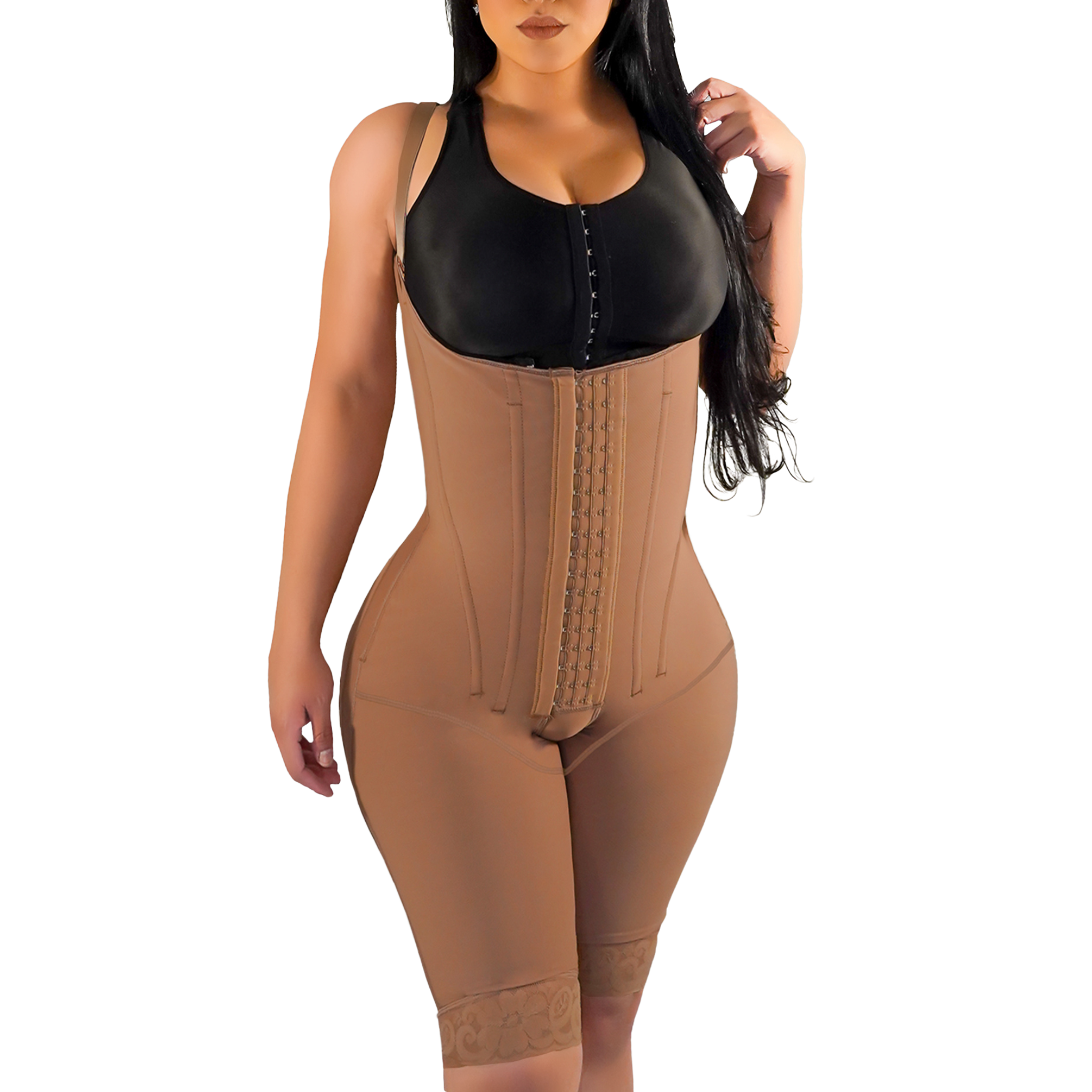 Stage 2, Hourglass Knee Length Faja with Flexible Silicone Rods