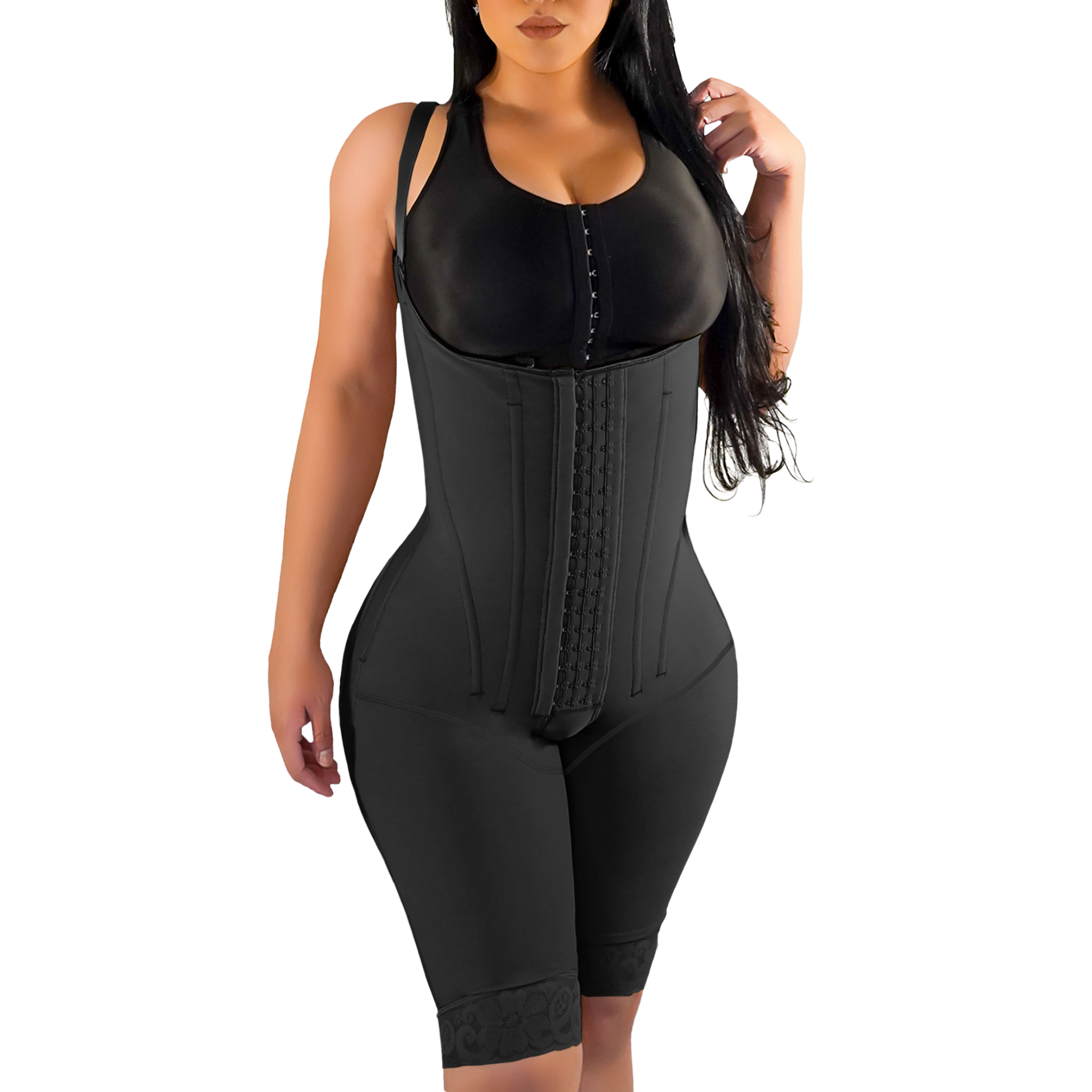 Stage 2, Hourglass Knee Length Faja with Flexible Silicone Rods