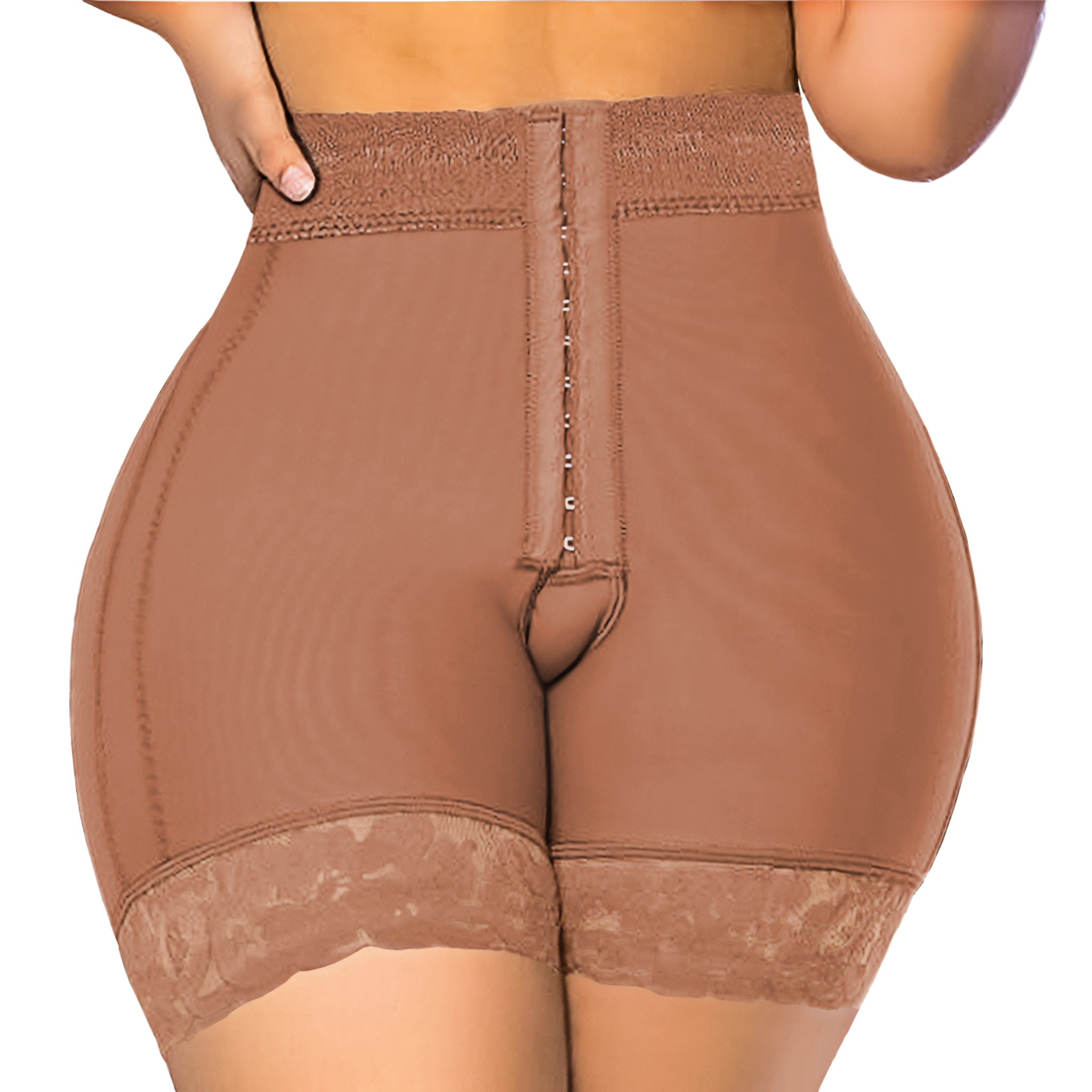 High Waisted Butt-Lifting Compression Shorts with Hook-and-Eye Closure (Ref. Magdalena)