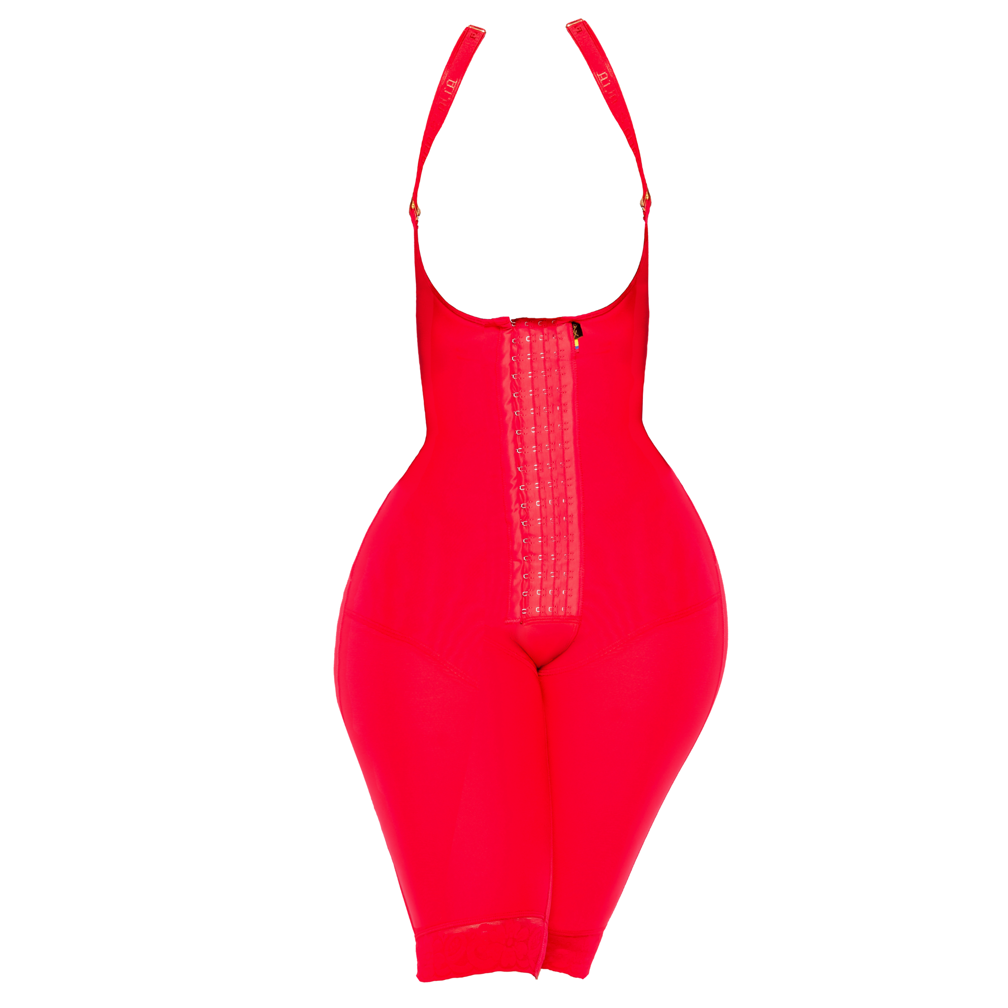 Stage 3, Knee-length Faja with Latex Core, 4 Hook & Eye Columns and Removable Shoulder Straps (Ref. Peligrosa)